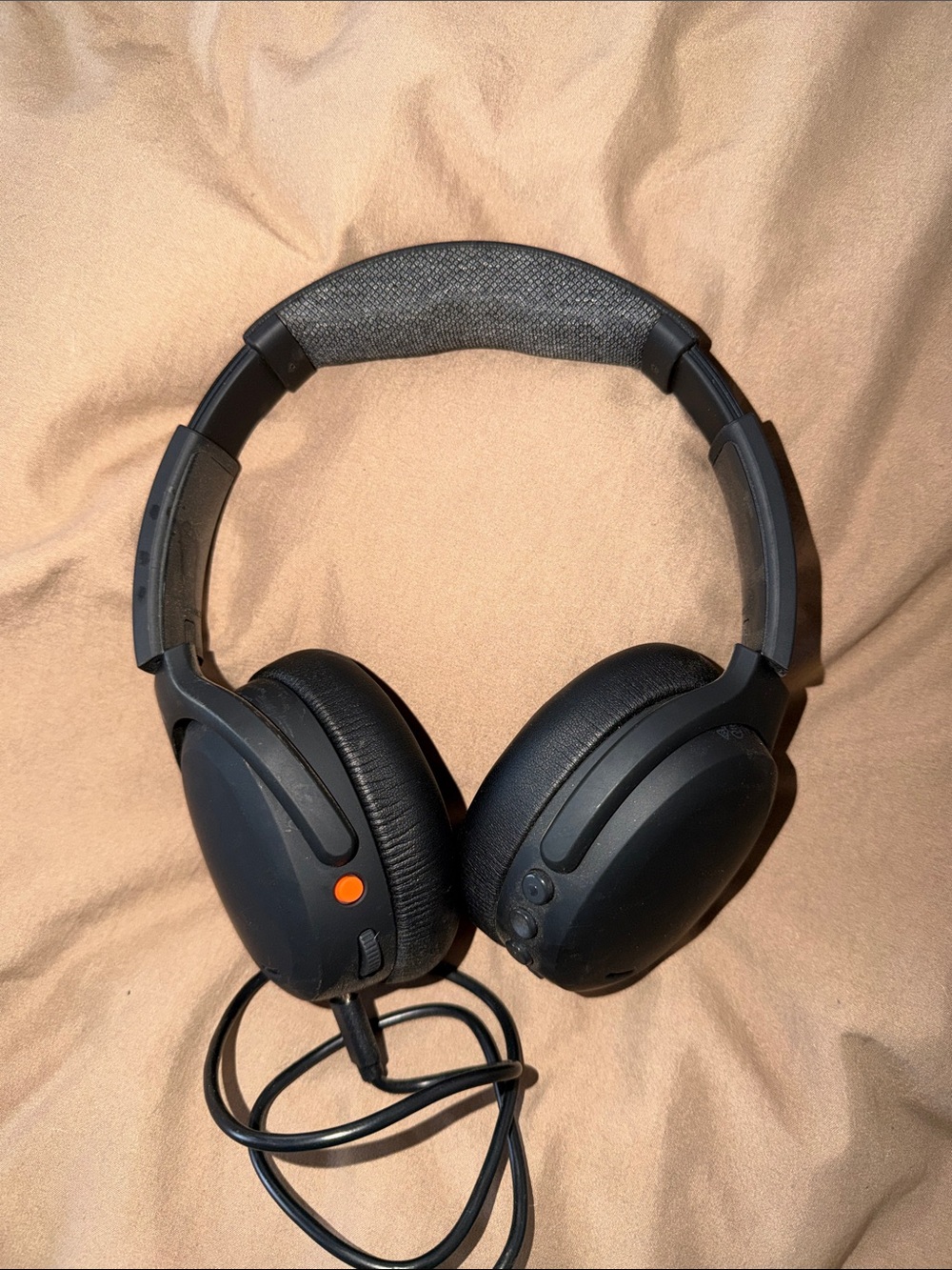 Skullcandy ANC 2 Black Over-Ear Wired Headphones with Orange Accent